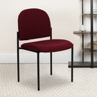 Flash Furniture – Chaise empilable en tissu avec structure en acier, bourgogne-Coussins profilés