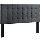 Modway Paisley Tufted Upholstered Performance Velvet Full/Queen Headboard - Grey-Elegant Biscuit Tufted Pattern