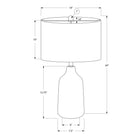 Monarch Specialties 24" H Contemporary Table Lamp - Grey Concrete / Beige Shade-Attached with a 5ft transparent cord, place this versatile lamp on any end or side table, a nightstand or bedside table for a fashionable lighting source
