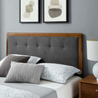 Modway Willow Wood Full Platform Bed with Splayed Legs - Walnut Charcoal-Wood, MDF, and Veneer Construction
