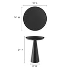 Modway Maren Round Side Table - Black-Raised Rim Tabletop