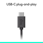 Logitech H390 USB-C Computer Headset -Padded Comfort: Comfortable USB C headphones with adjustable headband feature swivel-mounted, leatherette ear cushions for hours of comfort