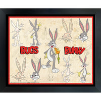 Bugs Bunny Sketches - Framed Print - 35" x 27"-High-quality art print professionally matted and framed