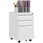 Vinsetto - Armoire à dossiers en acier format letter/A4/legal avec barre de suspension - blanc-Trois tiroirs avec un plateau à crayons amovible augmentent les options de rangement 
