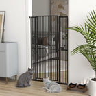PawHut 59" Extra Tall Cat Gate, 30"-41" Pet Gate - Black-1.4" (3.5cm) bar spacing keeps kittens safely contained