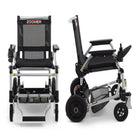Journey Zoomer Lightweight Folding Power Chair - Blue-Electromagnetic brakes help provide smooth and controlled stopping