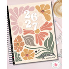 Pomme & Gribouillis Teacher Agenda 26-27 Weekly/Monthly Planner - 11-1/2" x 9-1/2" - Retro Floral - French-Annual and monthly planning without subject labels to suit everyone, plus several pages for meeting, committee, or general notes