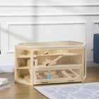 PawHut - Cage pour Hamster en Bois Grand Modèle 3 Niveaux avec Bac-Convient aux hamsters, souris et autres petits animaux