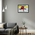 Jarome Iginla Flames Shooting - Framed Canvas - 31" x 22"-Ready to hang - arrives fully assembled