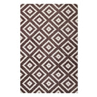 Modway Alika Abstract Diamond Trellis Area Rug - 8 ft W x 10 ft L - Ivory/Brown-Abstract Diamond Trellis Area Rug