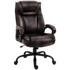 Vinsetto PU Leather Executive Office Chair with Adjustable Height - Brown-Ergonomic line design, double-tier headrest, back and seat padding, and padded armrest provide extra comfort