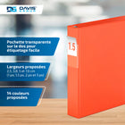 Davis Group Super économie, Reliure à anneaux en “D” inclinés 1.5 po, paquet de 6 – Orange-Anneau En D, Non Verrouillable