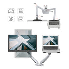 ShoppingAll - Support pour écran et ordinateur portable 2 en 1 avec 2 bras pivotants - Blanc-8