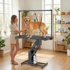PawHut 43" Hydraulic Dog Grooming Table-Textured, slip-resistant tabletop keeps pets secure while grooming
