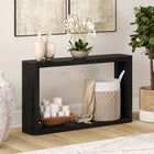 Hudson&Canal Kellan 52"W Console Table - Black Grain-Finished in wood-look black grain