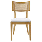 Modway Caledonia Fabric Upholstered Wood Dining Chair - Natural/White - 2 Pack-10
