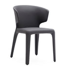 Manhattan Comfort - Lot de 2 chaises de salle à manger Conrad 52 cm style mid-century modern, revêtement en similicuir gris-Couture raffinée avec dos profilé