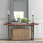 Hudson&Canal - Lampe de table Frieda de 68 cm de haut avec abat-jour en verre - Bronze noirci/grainé-Associé à un abat-jour en verre cylindrique à graines