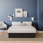 Nexera Valere Platform Bed - Queen Size - Black-Safety First: Translucent rubber corners prioritize safety without compromising style, ensuring a secure and injury-free environment