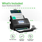 Epson WorkForce ES-590W Wireless Desktop Colour Duplex Document Scanner-Powerful File Management - Scan documents directly to PDF, Word and Excel files and more, supporting virtually any document workflow 
