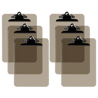 Davis Group Spring Clipboards - Letter Size - 9" W x 12" H - Smoke - 6 Pack-Clipboards are made of tough, durable injection molded plastic and feature smooth edges