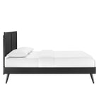 Modway Alana Wood Queen Platform Bed with Splayed Legs - Black-Wood, MDF, and Veneer Construction