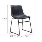 Zuo Smart Dining Chair - Black - Set of 2-3 year limited warranty