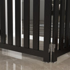 PawHut 4 Panel Foldable Dog Gate with Door - Black-It can be easily folded to save space and storage 