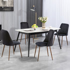 HOMCOM - Chaises de salle à manger en velours - noir - ensemble de 4-Le revêtement matelassé à canaux effet velours est très doux au toucher