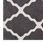 Modway Marja Moroccan Trellis Area Rug - 5 ft W x 8 ft L - Charcoal/Ivory-100% Polyester Microfiber