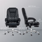 Vinsetto Massage Reclining Office Chair with Adjustable Height and Footrest - Black-Curved backrest and thick padding provide extra support 