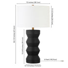 Hudson&Canal Carlin 27" Tall Ceramic Table Lamp with Fabric Shade - Matte Black/White-Includes a 6 ft. cord with rotary socket switch