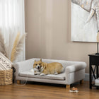 PawHut Modern Pet Sofa Bed with Removable Seat Cushion - Light Grey-Classic design with three sides of support 