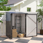 Outsunny 3' x 3' Lean-to Garden Storage Shed - Dark Grey-Corrugated steel frame, galvanized for extra strength  
