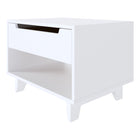 Nexera Barista Nightstand with 1-Drawer And Folding Door - White-Part of Aura Collection from Nexera
