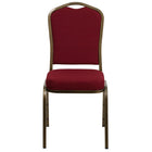 Flash Furniture HERCULES Series Crown Back Stacking Banquet Chair with Gold Vein Frame - Burgundy-Multipurpose Banquet Chair