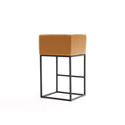 Manhattan Comfort Embassy 20.5" Mid-Century Modern Faux Leather Upholstered Counter Stool - Clay-Includes Footrest Base