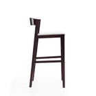 Manhattan Comfort Klismos 20" Mid-Century Modern Faux Leather Upholstered Bar Stool - Ivory and Dark Walnut - 2 Pack-Seat Height: 30.5"