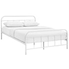 Modway Maisie Stainless Steel Queen Bed Frame - White-Integrated Headboard / Footboard