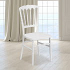 Flash Furniture - Chaise Napoléon empilable de la série HERCULES en résine blanche-Conception imperméable