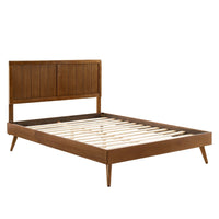 Modway Alana Wood Queen Platform Bed with Splayed Legs - Walnut-Queen Platform Bed Frame