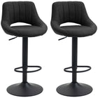 HOMCOM Adjustable Counter Height Swivel Bar Stools - Black - 2 Pack-Packaged in a set of 2, it's excellent for creating a coordinating look in your home
