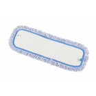 Globe Commercial - Tampon de Vadrouille en Micofibre 18" Humide- absorption élevée avec Frange Bleu-Le support avancé à crochets et boucles attache les coussinets de manière plus sécurisée