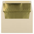 JAM Paper A8 Foil Lined Invitation Envelopes - 5.5 x 8.125 - Ecru with Gold Foil - 25 Pack-These envelopes are perfect to use for sending invitations, greeting cards, RSVP's, thank you cards, gifts for birthdays, graduations, holidays and more