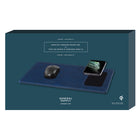 General Supply Goods + Co - Tapis de souris en similicuir PU avec chargeur Qi - Bleu Marin-Distance de transmission : =7 mm