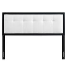 Modway Draper Tufted Fabric and Wood Queen Headboard - Black White-Button Tufted