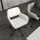 Homy Casa Swivel Office Chair with Casters - Beige Fabric-Ergonomic design with lumbar support to reduce back strain