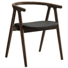 Modway Henry Vegan Leather and Wood Dining Chair - Black-Mid-Century Modern Dining Chair