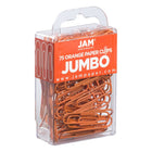 JAM Paper Colourful Jumbo Paper Clips - 2"- Orange - 75 Pack-Size: 2 inches (Large/Jumbo) | Keep your stacks of paper organized with coloured paper clips