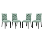 Modway Duchess Fabric Dining Chair - Laguna - 4 Pack-Dense Foam Padding for Comfort